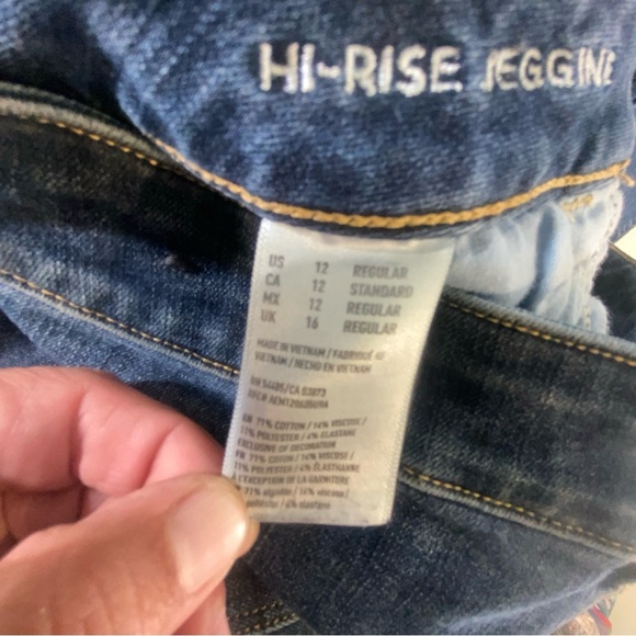 ✨ Title:
NWOT
American Eagle Hi-Rise Jegging Jeans 12 Regular Dark Wash - Picture 8 of 11